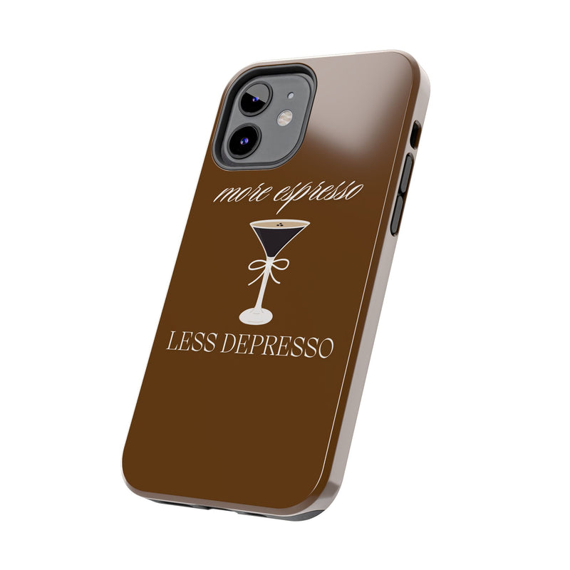 More Espresso Less Depresso iPhone Case Brown