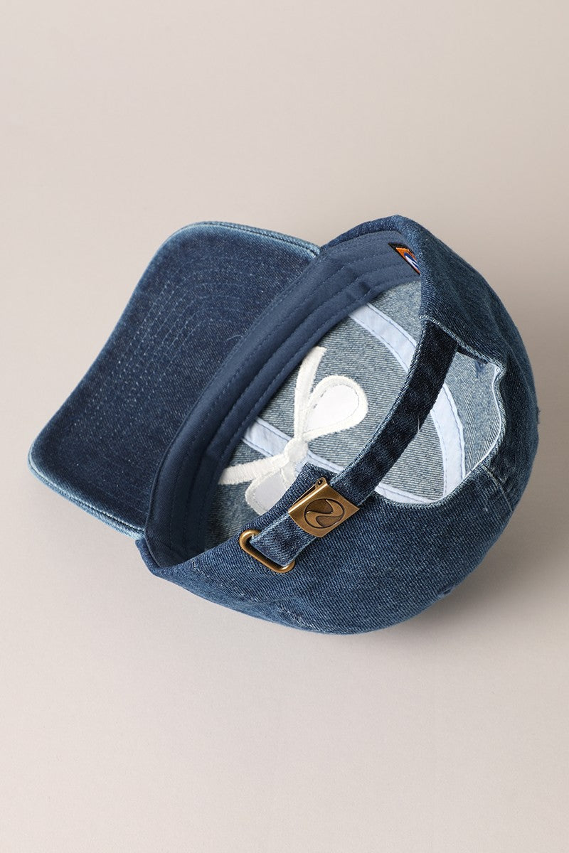 Denim Bow Baseball Hat