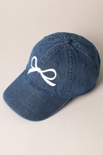 Denim Bow Baseball Hat