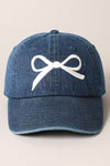 Denim Bow Baseball Hat