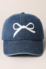 Denim Bow Baseball Hat