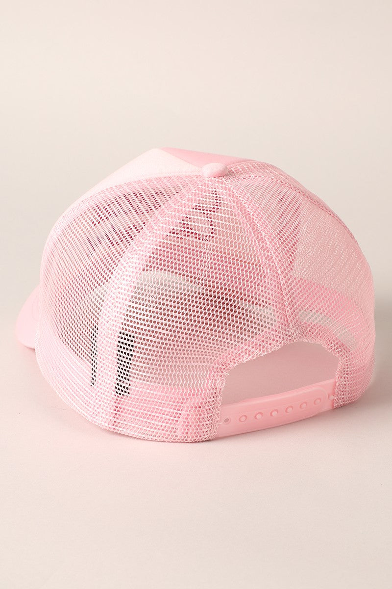 Baby Pink Costal Cowgirl Trucker Hat